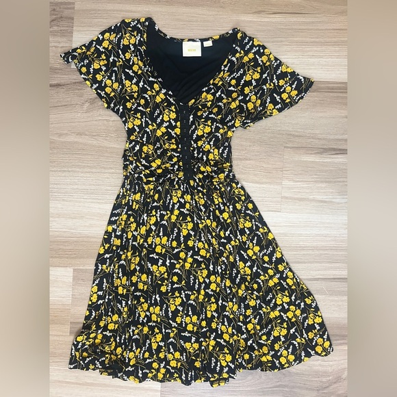 ANTHROPOLOGIE MAEVE SUMMER BREEZE FLORAL DRESS S Y2K Grunge Cottage Core - Picture 2 of 7